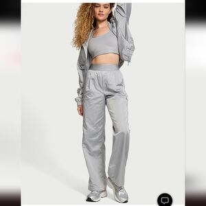 NWT Victoria Secret Silver Pants Size Small High Waisted Straight Leg